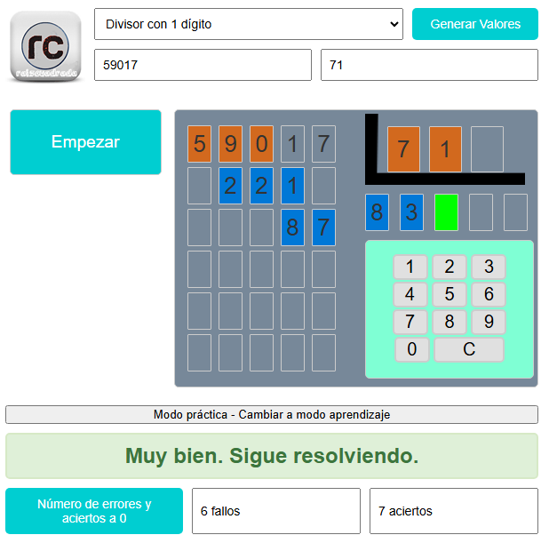 Practicar a dividir paso a paso